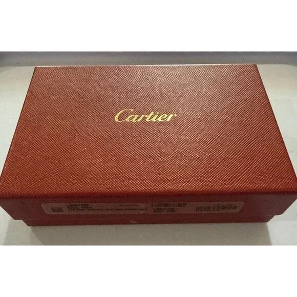 Cartier’ Les Must Caramel Goatskin Leather Phone Case With Dust Bag, Box, Cards - Picture 15 of 15